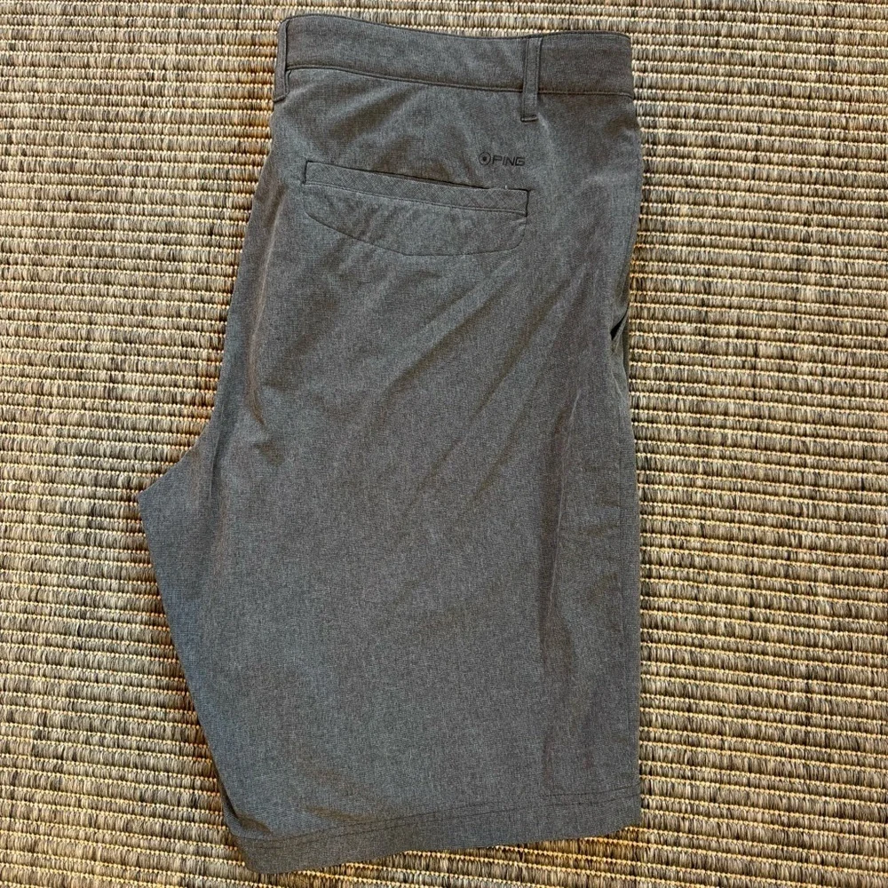 Ping Gray Flat Front Golf Shorts